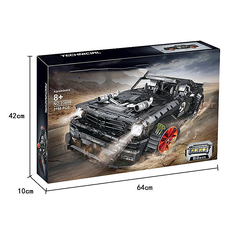 Technic серия Гоночная машина 1965 Ford Mustang Hoonicorn Гоночная машина Technic MOC-22970 FIT 20102 строительные блоки