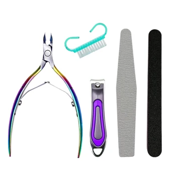 

5PCS Cuticle Nippers Manicure Tools Set, Cuticle Remover Trimmer Cutters Tool Nail Art Kit