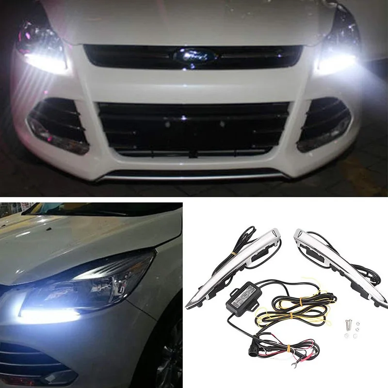 1 пара для Ford Kuga Escape 2013 2016 дневной ходовой светильник DRL светодиодный