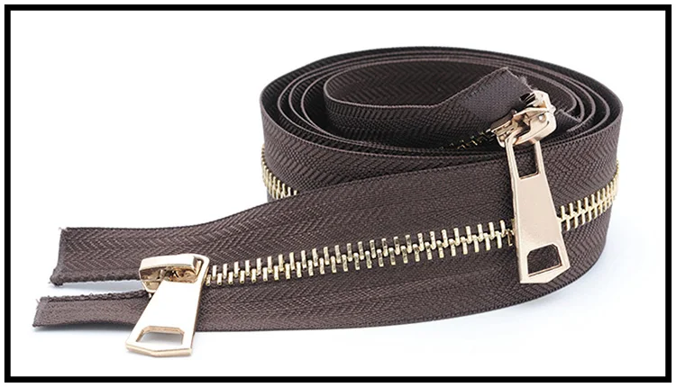1 шт. Lightgold Open-end Металлические молнии 120 см 5# A Coudre двойные Ползунки молния для шитья пуховика пальто молнии аксессуары A3-11 - Цвет: coffeegold