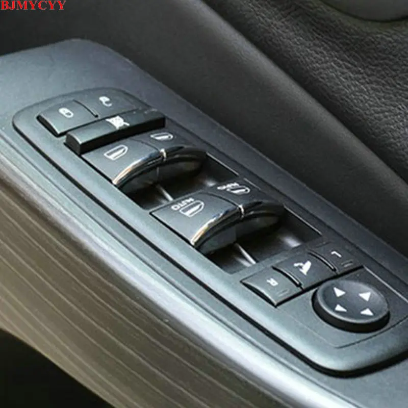 

BJMYCYY car styling ABS 7PCS/SET Car window lift buttons decorate sequins For Jeep Cherokee accessories