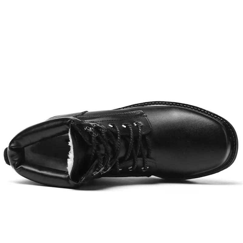 Chaussure homme Cuir V настоящий зимний мужской водонепроницаемый кожаные военные ботинки качественные высокие сапоги-трубы Нескользящие Ботинки Ботильоны 6