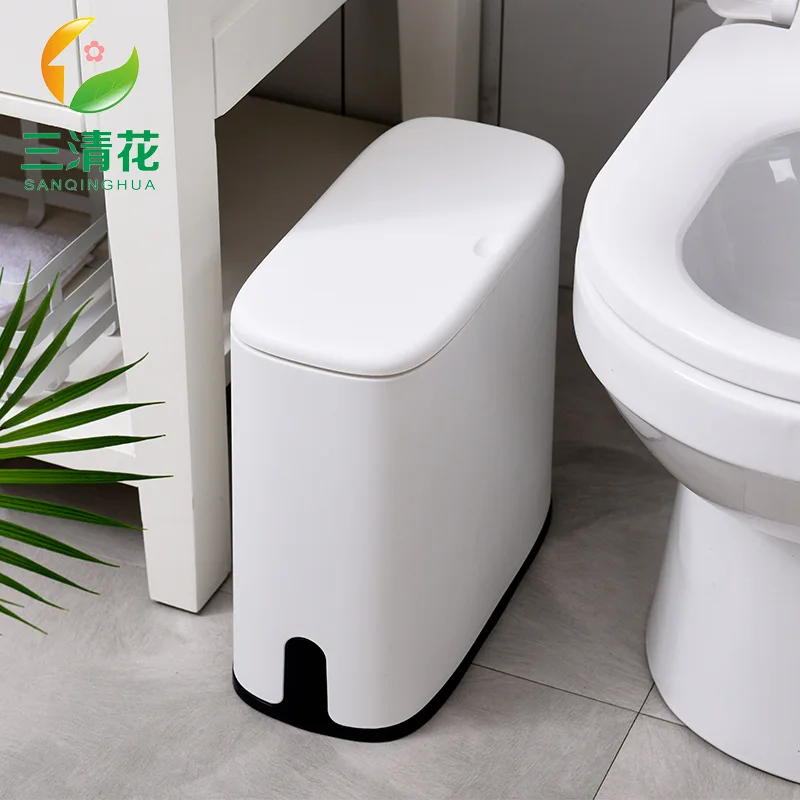 

Sanqing Flower Bomb Cover Garbage Can Household Kitchen Bathroom Storage Push Garbage Can Large Size With Cap Basket