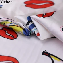 Красный эластичный атлас с принтом, натуральный шелк тутового шелкопряда, атласная ткань Последней моды