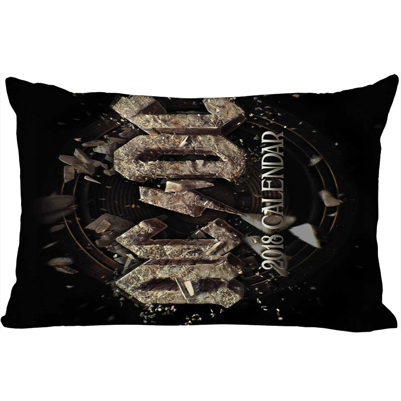 Hot ACDC Printed Satin Pillowcases Two sides Standard Silk Soft Rectangle zipper pillowcover More size Custom LOGO - Цвет: 7