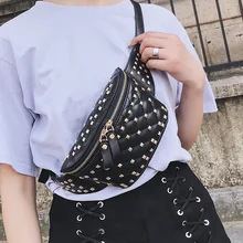 Женская поясная сумка, Повседневная сумка на плечо, сумка-почтальонка милая сумка из искусственной кожи с шипами, нагрудные сумки для путешествий, Женская поясная сумка