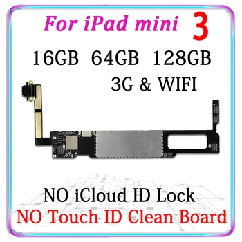 

16GB/64GB/128GB Original Unlocked Motherboard For iPad MINI 3 Mainboard Free iCloud Logic Board Without Touch ID With All Chips