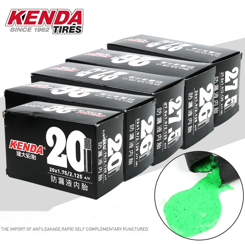 KENDA Leakproof liquid Self-repairing Tire Tube 20*1-1/8AV inch BMX folding bike inner tube Bicycle Parts