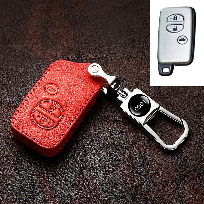 Верхний слой кожаный чехол для ключей для Toyota CHR Auris Corolla Camry Prado Fortuner RAV4 Avensis, Verso Yaris Aygo Scion TC IM