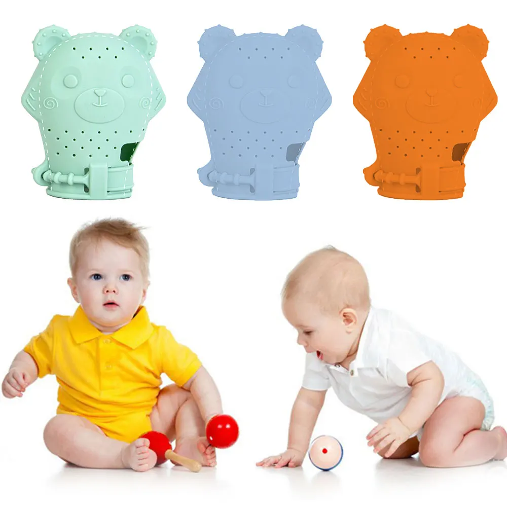 

2020 Hot Sale Toddler Toys 1pcs Food Grade Silicone Teethers Infant Teething Gloves Anti-bite Hand New-arrival Baby Molar Gloves