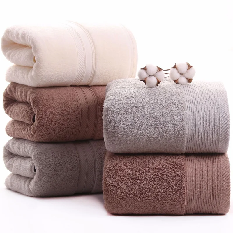 

Drop Shipping 100% Cotton Bath Towel Absorbent Adult Bath Beach Towels Solid Color Soft Towel For Bathroom Washcloth