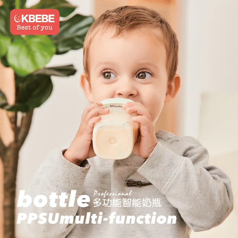 

Ckbebe Square Newborns Wide Mouth Feeding Bottle PPSU Infant Weaning Useful Product Baby Silica Gel Drop-resistant against Flatu