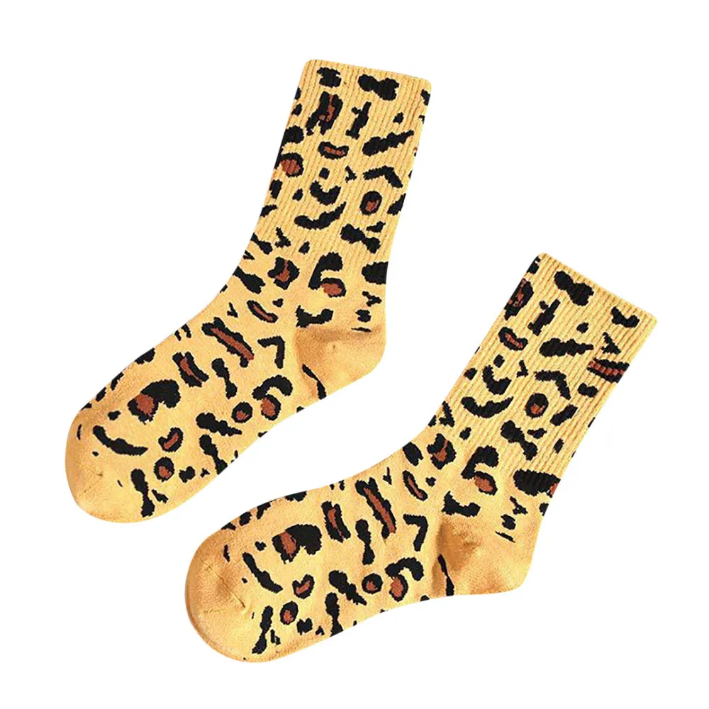 Леопардовые носки унисекс Зимние теплые удобные мягкие носки с жемчужным принтом Рождественский подарок Горячая calcetines mujer divertido женские