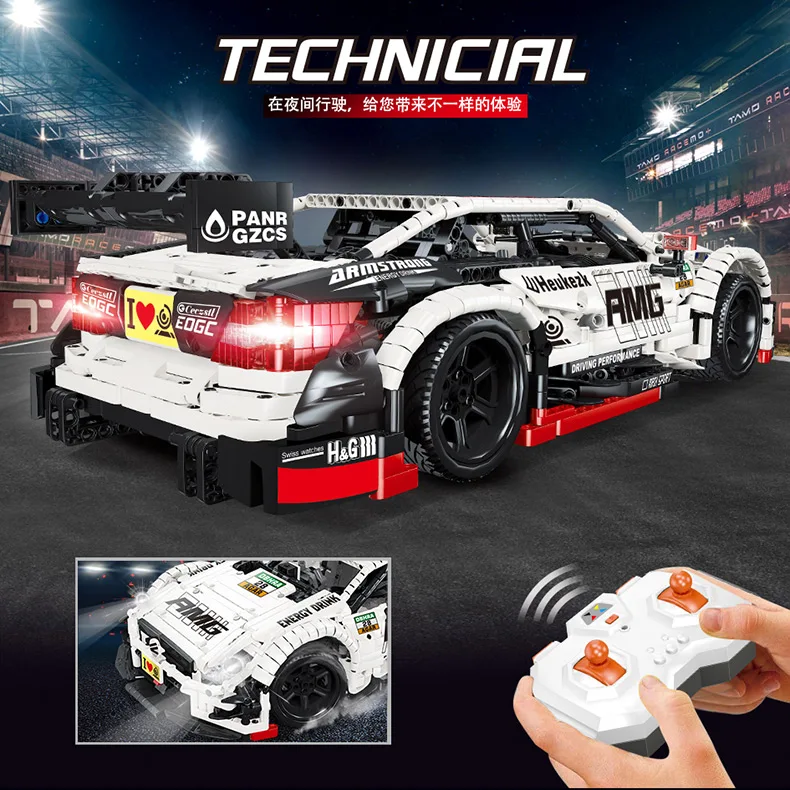 Technic автомобильные игрушки с пультом дистанционного управления Benzs MOC 6687, комплект модели, строительные блоки, кирпичи, совместимые с AMG C63, игрушки для детей, подарок