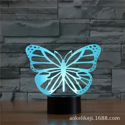 2019 новый стиль Бабочка 2 3D лампа красочный сенсорный контроль светодиодный визуальный светильник Подарочная атмосферная лампа 8310
