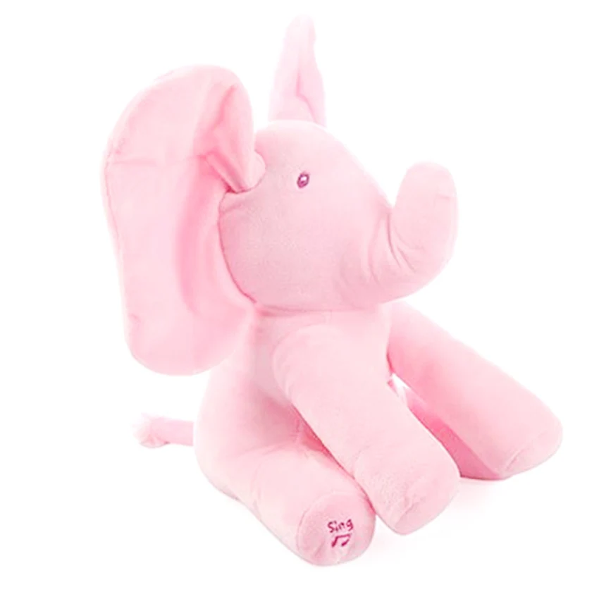 30cm Small Soft Toy Peek A Boo Elephant Teddy Bear Plush Stuffed Animal Doll Music Education 2