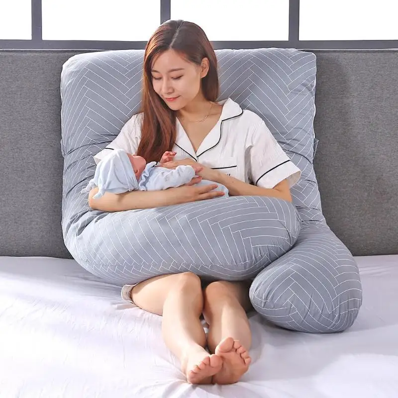 Полосатая Подушка для беременных женщин, подушка для сна, u-образная Подушка для беременных, многофункциональная подушка для беременных женщин