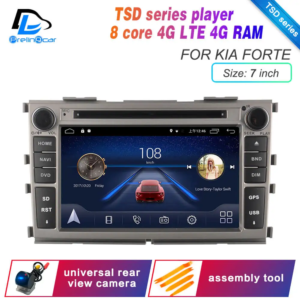 Android 9,0 DSP сабвуфер 4G Lte Мультимедиа gps DVD плеер для KIA Forte подголовник автомобиля монитор Радио Стерео навигационная система - Цвет: TSD 7inch Forte
