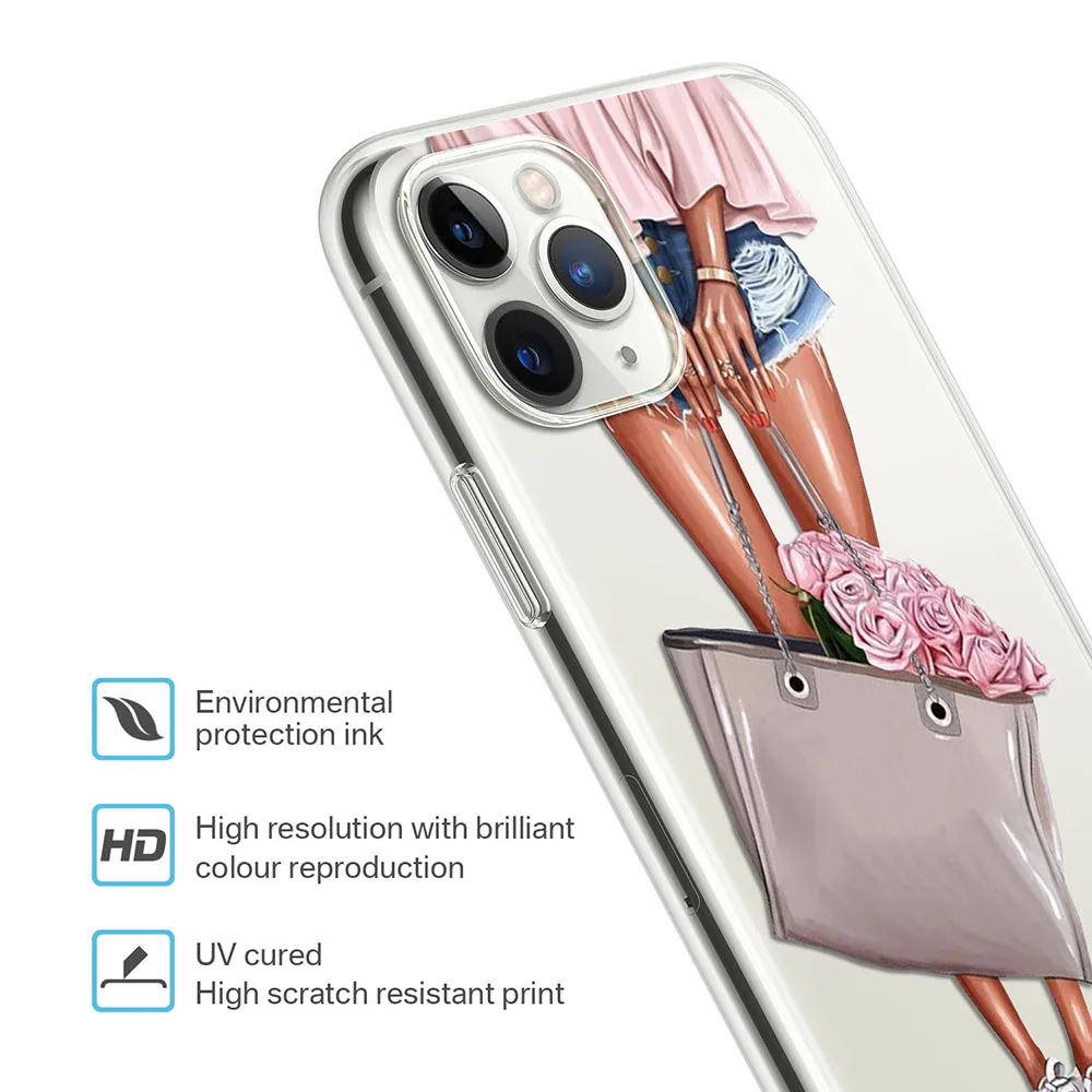 Ins Fashion Woman Girls Phone Case for iPhone 12 Pro Max mini Case Soft Silicone Covers Accessories for iPhone 11 Pro Max