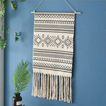 

Tassel Bohemian Macrame Woven Wall Hanging Handmade Knitting Tapestry Home Office Wall Decoration Tapestry Wall Hanging