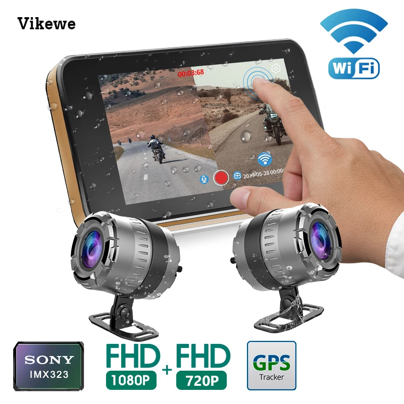 Видеорегистратор Vikewe на все тело водонепроницаемый с WiFi FHD 1080P фронтальная камера