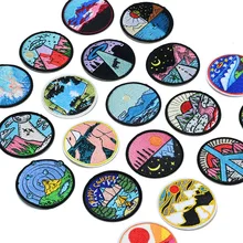 

Sew Patch Iron On Patches On Clothes Landscape Oil Painting Badge Embroidery Patches For Clothing Patch Thermoadhesive