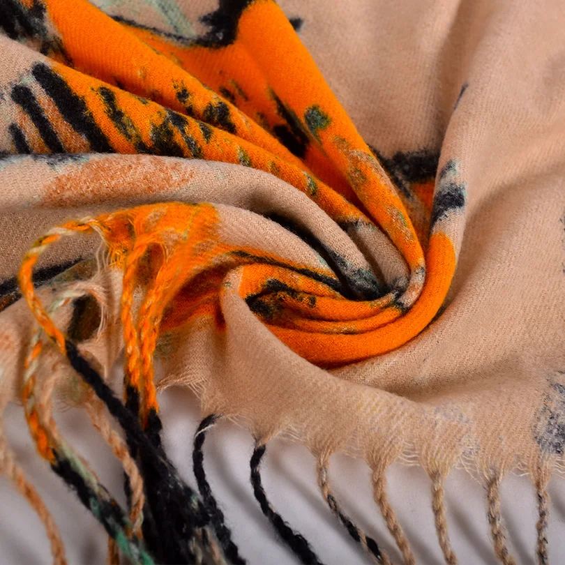 [BYSIFA] новые зимние шарфы шаль для женщин модные теплые шали и обертывания цвета хаки дамские пашмины длинный кашемировый головной шарф Hjabs
