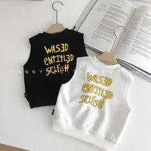 Детская одежда для мамы и дочки, детская весенняя одежда, жилет с капюшоном, Универсальный Детский жилет, жилет с рисунком для мальчиков 1, 3, 5 лет