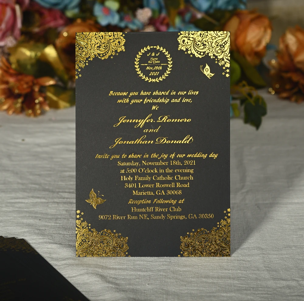 

WISHMADE Hot stamping inside paper, gold foil inner page, silver foil inner personalized design printing