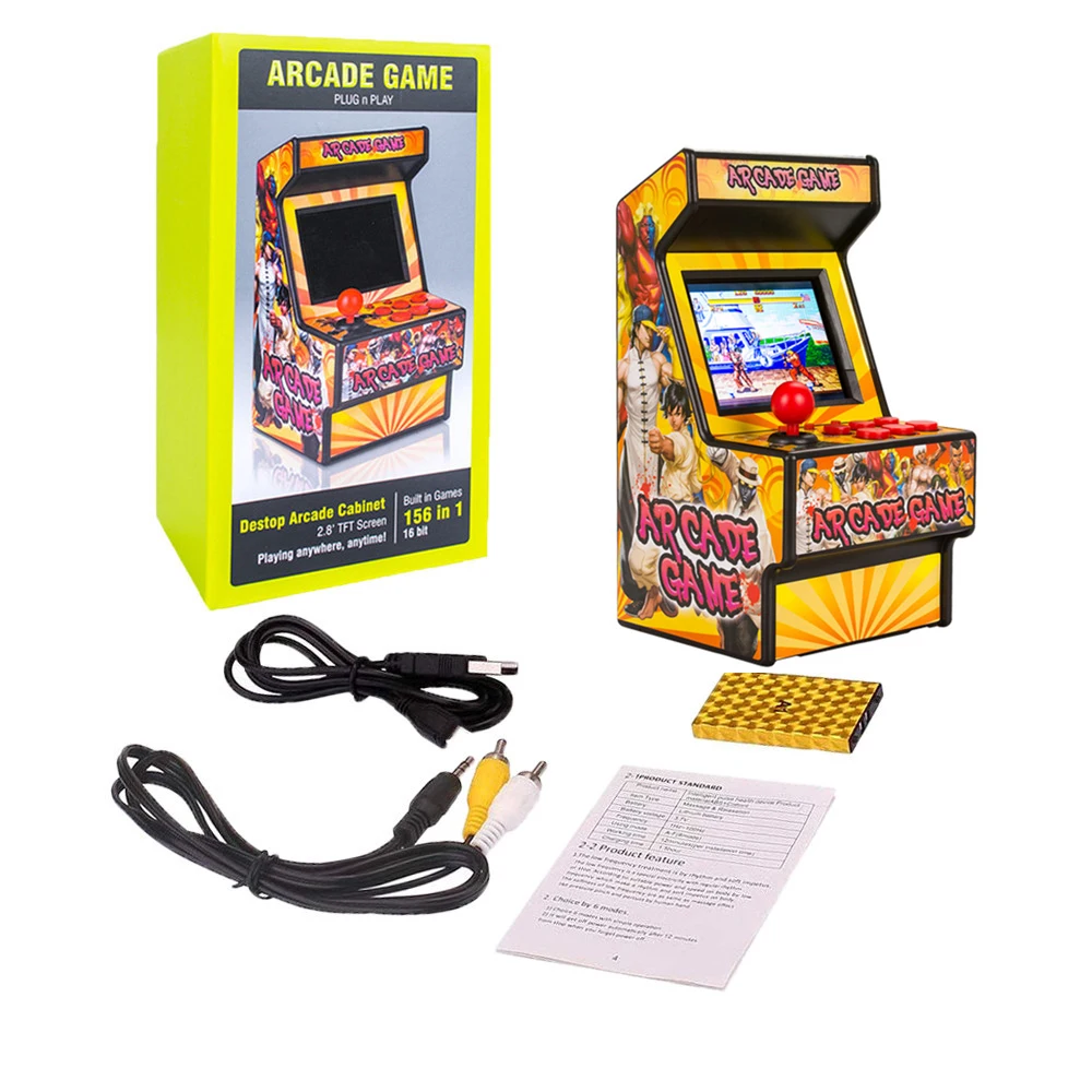 Мини-аркадная игра 156 классические портативные игры портативные для детей и взрослых 2," цветной экран с защитой от глаз и перезаряжаемая батарея
