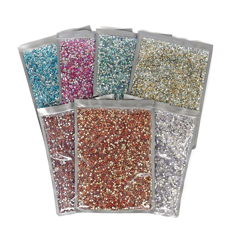 

Bulk Wholesale AB colour 14400pcs in big package Non hot fix Rhinestone ss16-ss30 flatback crystal strass stone for nail wedding