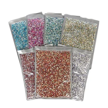 

Bulk Wholesale AB colour 14400pcs in big package Non hot fix Rhinestone ss16-ss30 flatback crystal strass stone for nail wedding