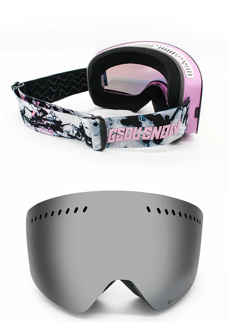 Gsou лыжные очки для мужчин и женщин для взрослых лыжные очки цилиндрические двухслойные противотуманные очки одиночные