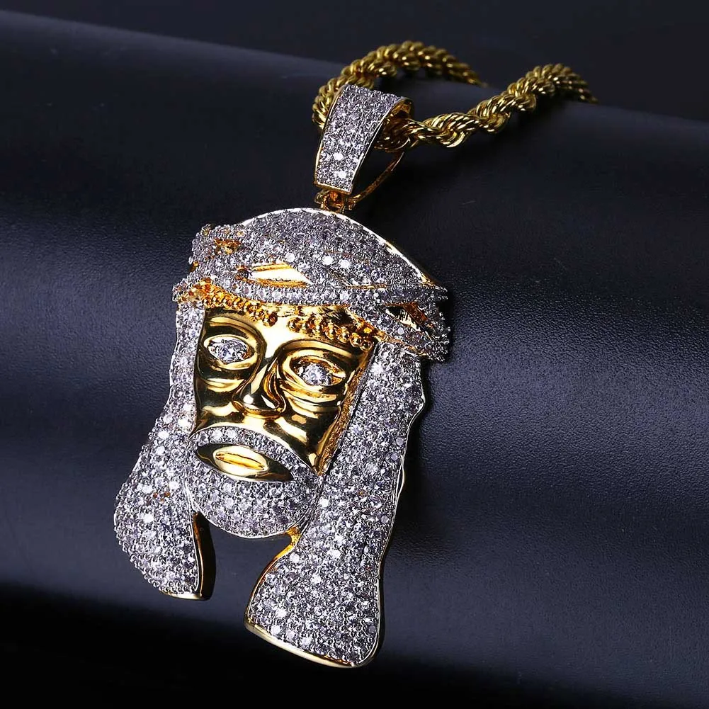 Cross Border for Micro Zircon Pendant Accessories Jesus Avatar Europe And America Hiphop Hip Hop Necklace
