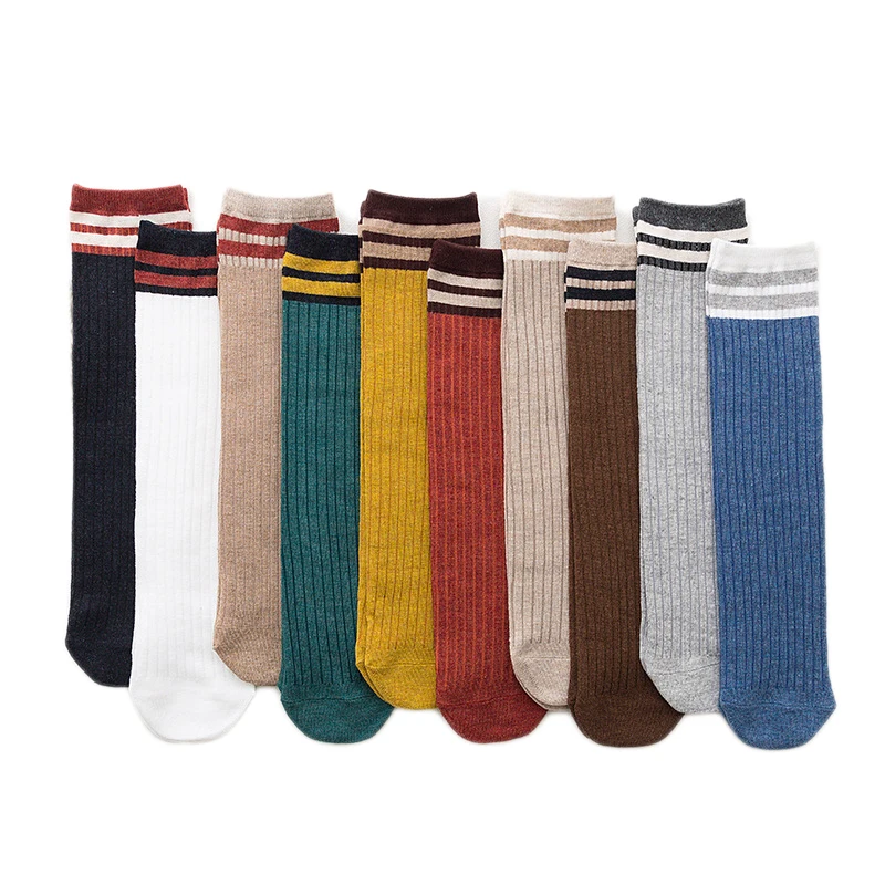 

Autumn Winter Warm Stripe Long Socks Women Girls Happy Japan Harajuku Skateboard Socks Comfortable Mid socks