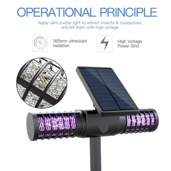 

Outdoor Solar Powered Mosquito Repellent Killer Anti Insect Killer Bug Zapper Trap Light For Camping Garden Mosquito Killer Lamp