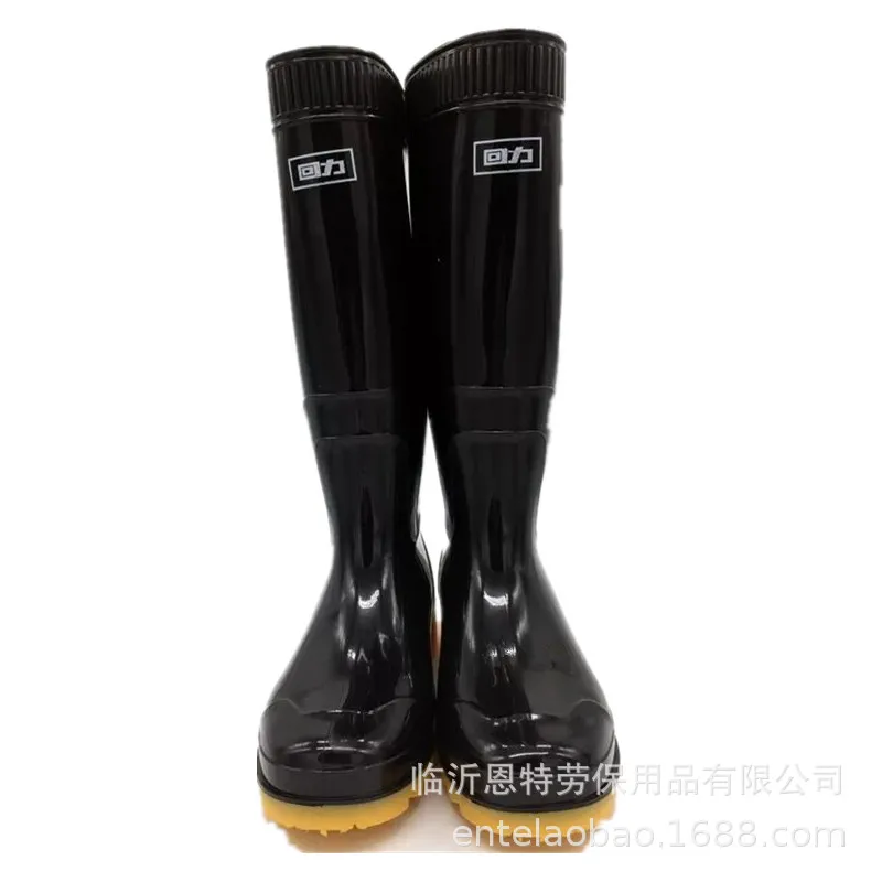 

Warrior Rain Shoes 807-Rubber Sole Medeum Hight Waterproof Shoes Labor Safety Rain Boots Men's Oil-Resistant Acid-base Waterproo