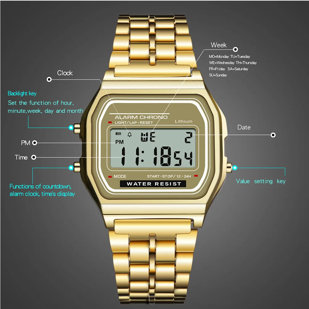 Men Women LED Watches Digital Watch Electronic Clock Hodinky Male Clock Female Watch Sport Fitness Wristwatch For Boys Girls