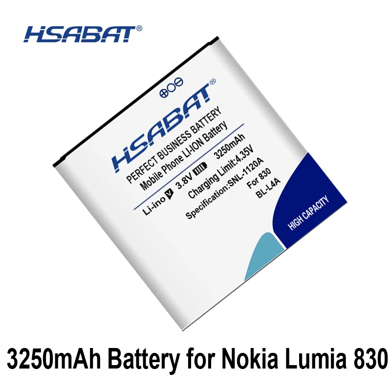 HSABAT, новинка, 3250 мАч, BV-L4A аккумулятор для Nokia Lumia 830 535 RM984 BLL4A BL L4A BL-L4A RM-1090 RM-1089