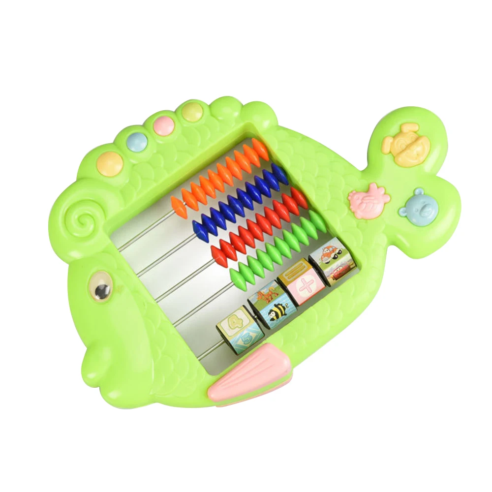 Plastic Abacus Arithmetic 7 Digits Kids Maths Calculating Tools Chinese Abacus Toys Fish Shape Educational Toy Dropshipping - Цвет: Green