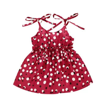 

Baby Girl Princess Dresses Summer Girls Dot Print Suspenders Dress Flower Children Kids Dresses For Girls