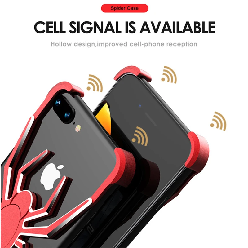 Marvel Человек-паук чехол из алюминиевого сплава для iPhone XSmax Xr XS X 8 7 Plus металлический противоударный защитный бампер чехол для телефона