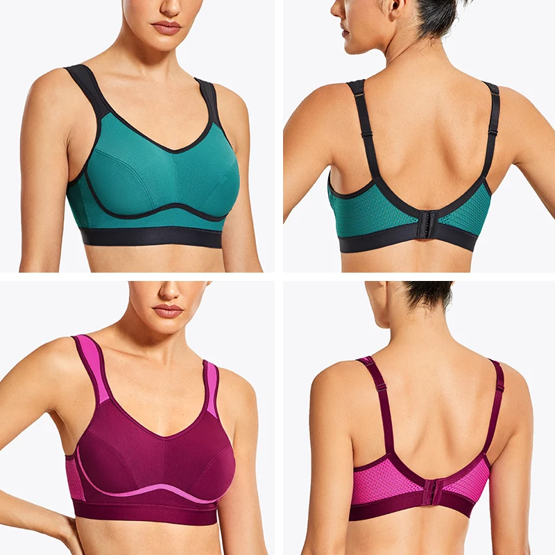 Women's Sports Bra High Impact Support Bounce Control Plus Size Workout  Fitness