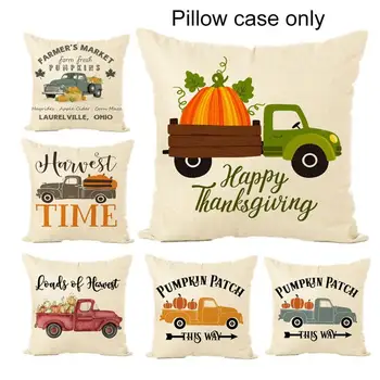 

Happy Halloween Pillow Cases Fall Sofa Pumpkin Throw Cushion Cover Home Decor Decroation