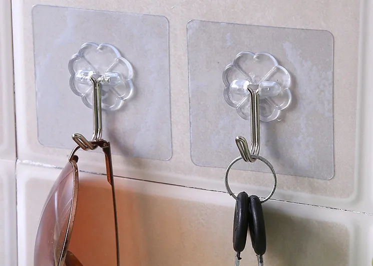 

6PCS strong adhesive hook wall door sticky hanger kitchen bathroom white small household products hot sale high quality hookFeb3