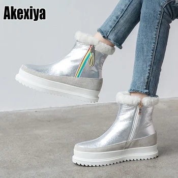 

Cow Suede Women Snow Boots Winter Platform Shoes Ankle Boots For Women Non-slip Keep Warm Wool Women's snow boots p399