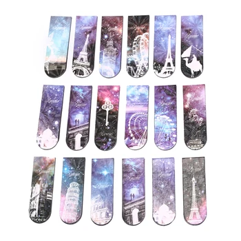 

6pcs/lot DIY Creative Paper Magnetic Bookmarks School Eiffel Tower Book Marks Paper Clip Supplies