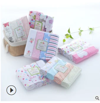 

4 Pcs/Lot Baby Bed Sheet 100% Cotton 76*76cmSize Infant Cot Crib Sheet Girl Boy Baby Bedding Set Newborns Receiving Blanket