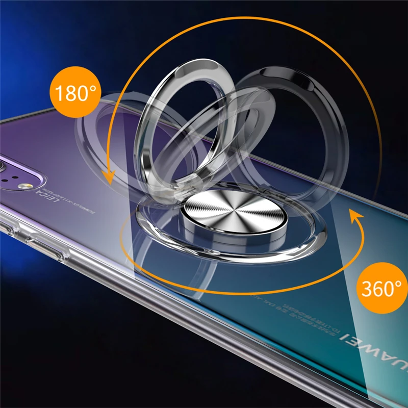 Противоударный прозрачный силиконовый защитный чехол для huawei P20 Pro P30 Lite mate 20 металлический чехол с кольцом-подставкой huawei P20Pro чехол P 20 On