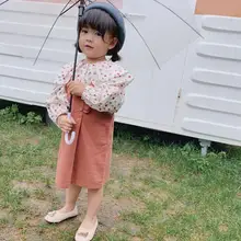 Коллекция года, платье-майка для девочек в Корейском стиле Модные осенние хлопковые платья для девочек, PX359